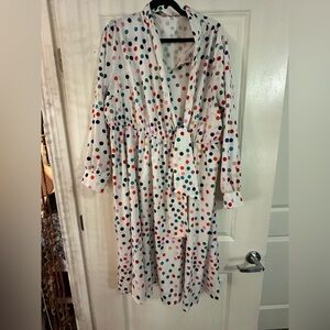 Shein 3X White Polka Dot Women's Dress